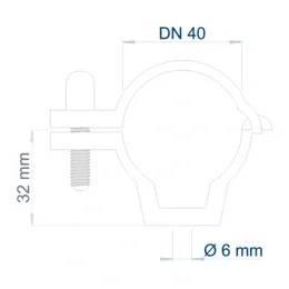 POLOPLAST Schraubschelle, DN40, POLO-CLIP, Kunststoff, Ø40mm, blau, 1 Stk.