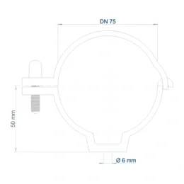 POLOPLAST Schraubschelle, DN75, POLO-CLIP, Kunststoff, Ø75mm, blau, 1 Stk.