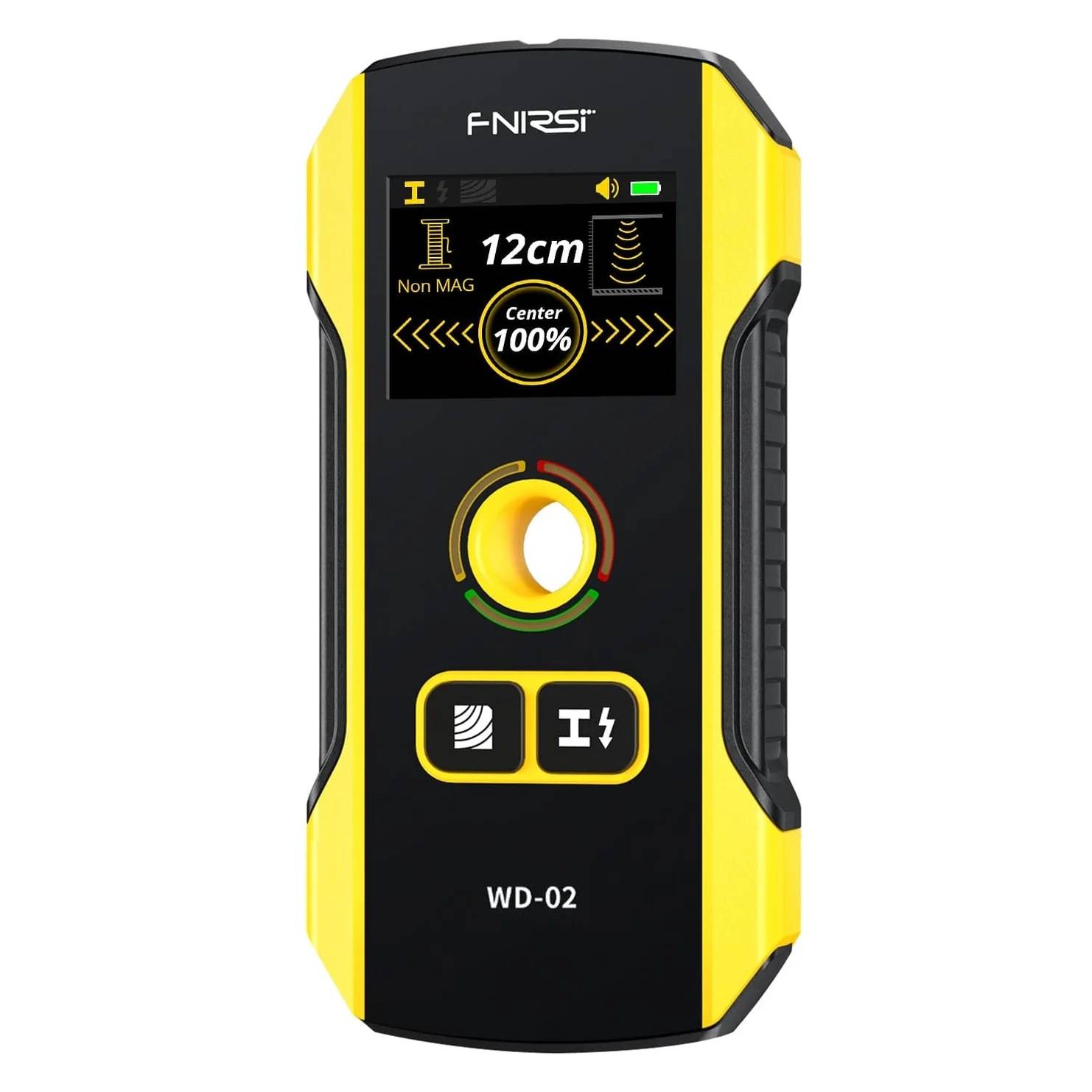 FNIRSI WD-02 Wanddetektor mit Display – erkennt Holz, Metall, Rohre & Stromleitungen bis 120mm, USB-C, mehrsprachig