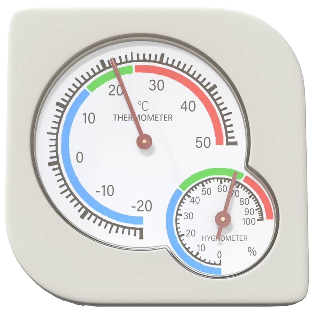 vidaXL Thermo-Hygrometer Weiß 7,5 x 7,5 x 1,2 cm ABS