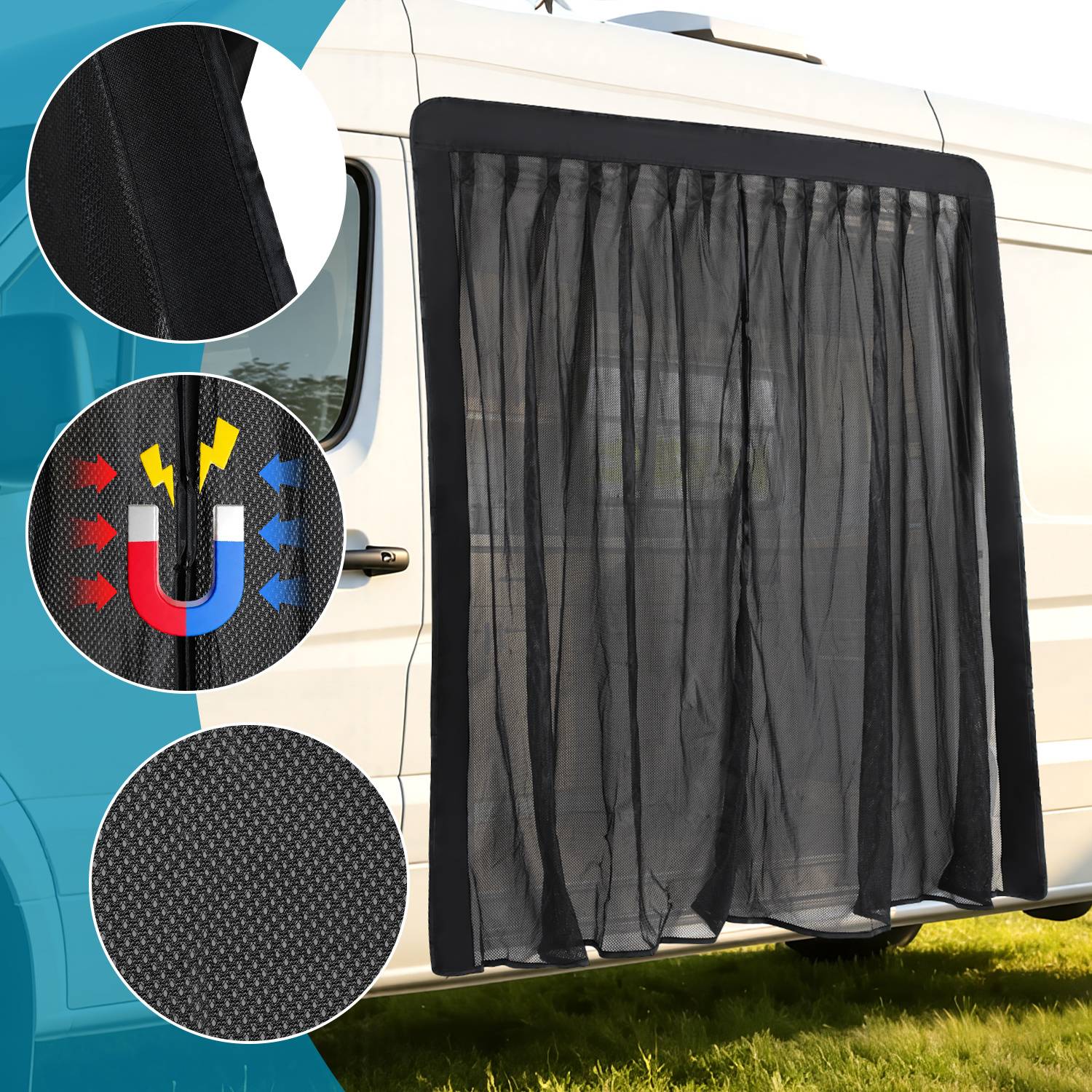 Magnetisches Auto Moskitonetz 180 x 150 cm für Heckklappe SUV Van Camping