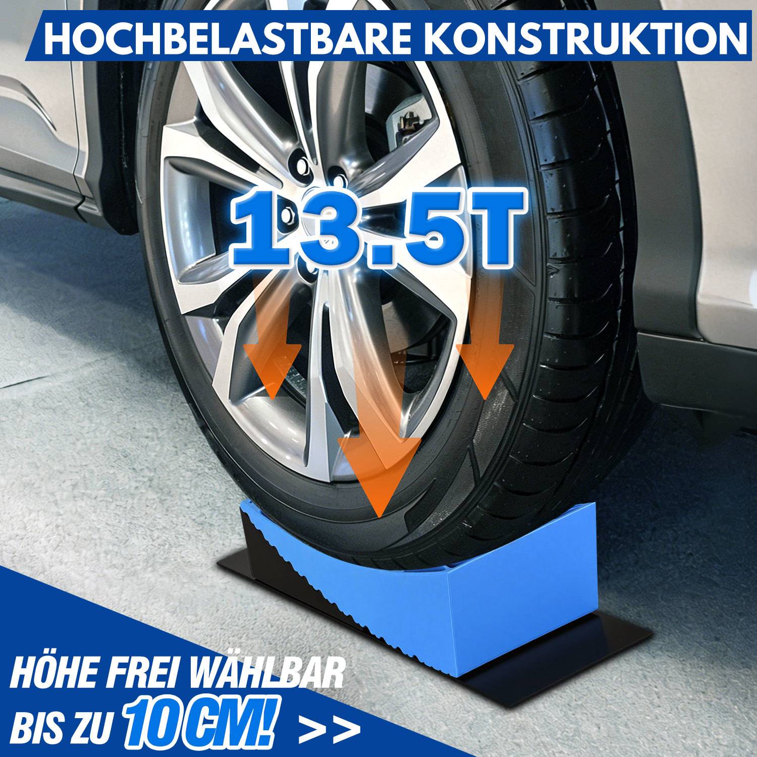 Auffahrkeile Wohnmobil 13,5t Auffahrkeile Set mit 2 rautenförmigem, 2 Unterlegkeilen, 1 Gummimatte