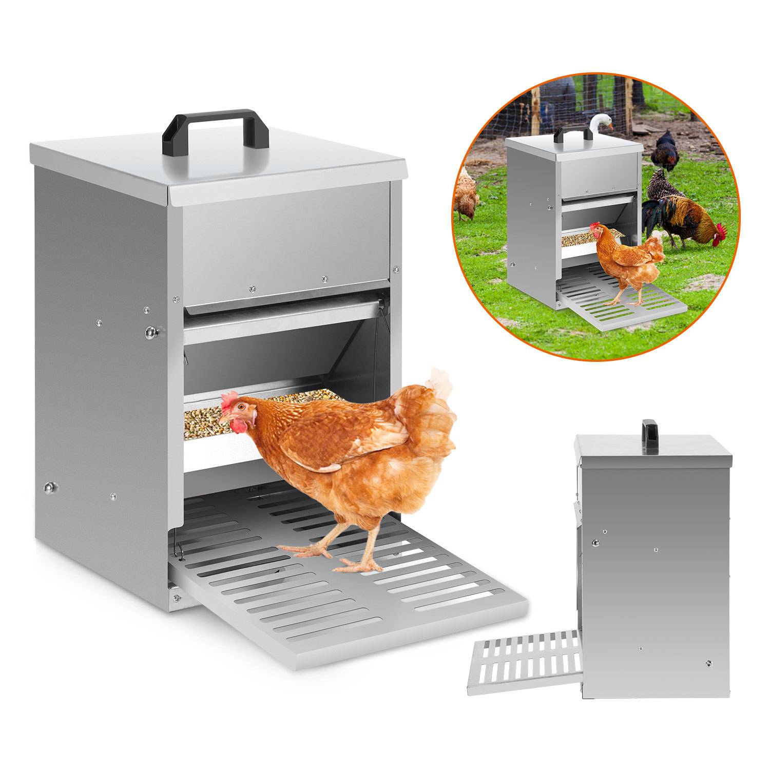 Hühner Futterautomat 5 kg, stehender Geflügelfutterspender