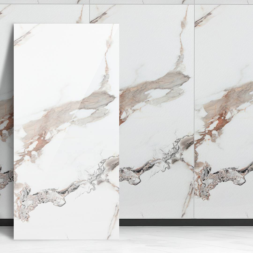 Wandpaneele 120×60 cm, weiß-gold marmoriert, Verbundwerkstoff – 8er-Set