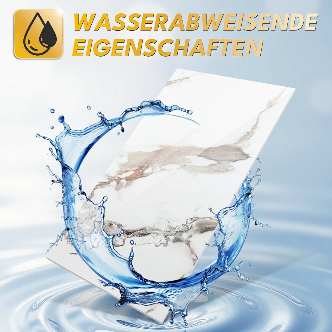 Wandpaneele 120×60 cm, weiß-gold marmoriert, Verbundwerkstoff – 8er-Set