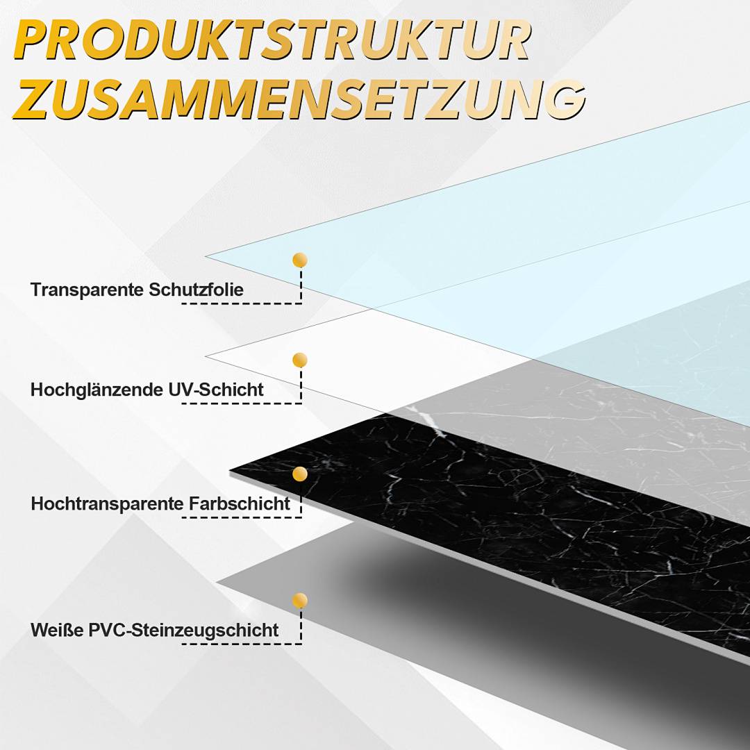 Wandpaneele 120×60 cm in schwarz-weißer Marmoroptik aus Verbundwerkstoff – 12er-Set