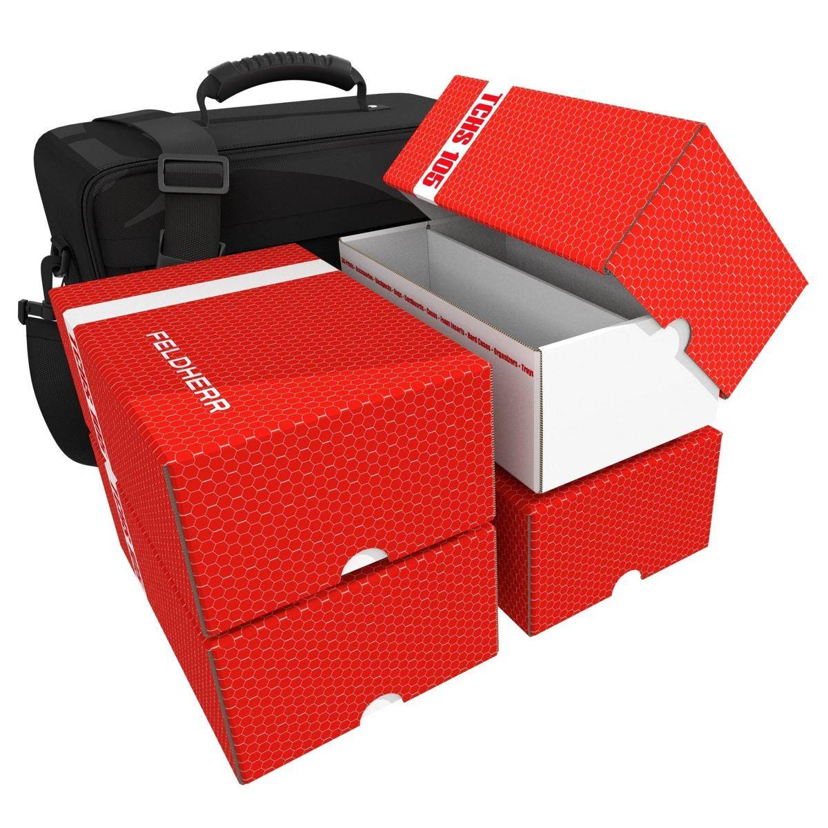 FH7029 - Feldherr MAXI PLUS Tasche mit 4 Kartenboxen TCHS105 - 6400 Karten, rot