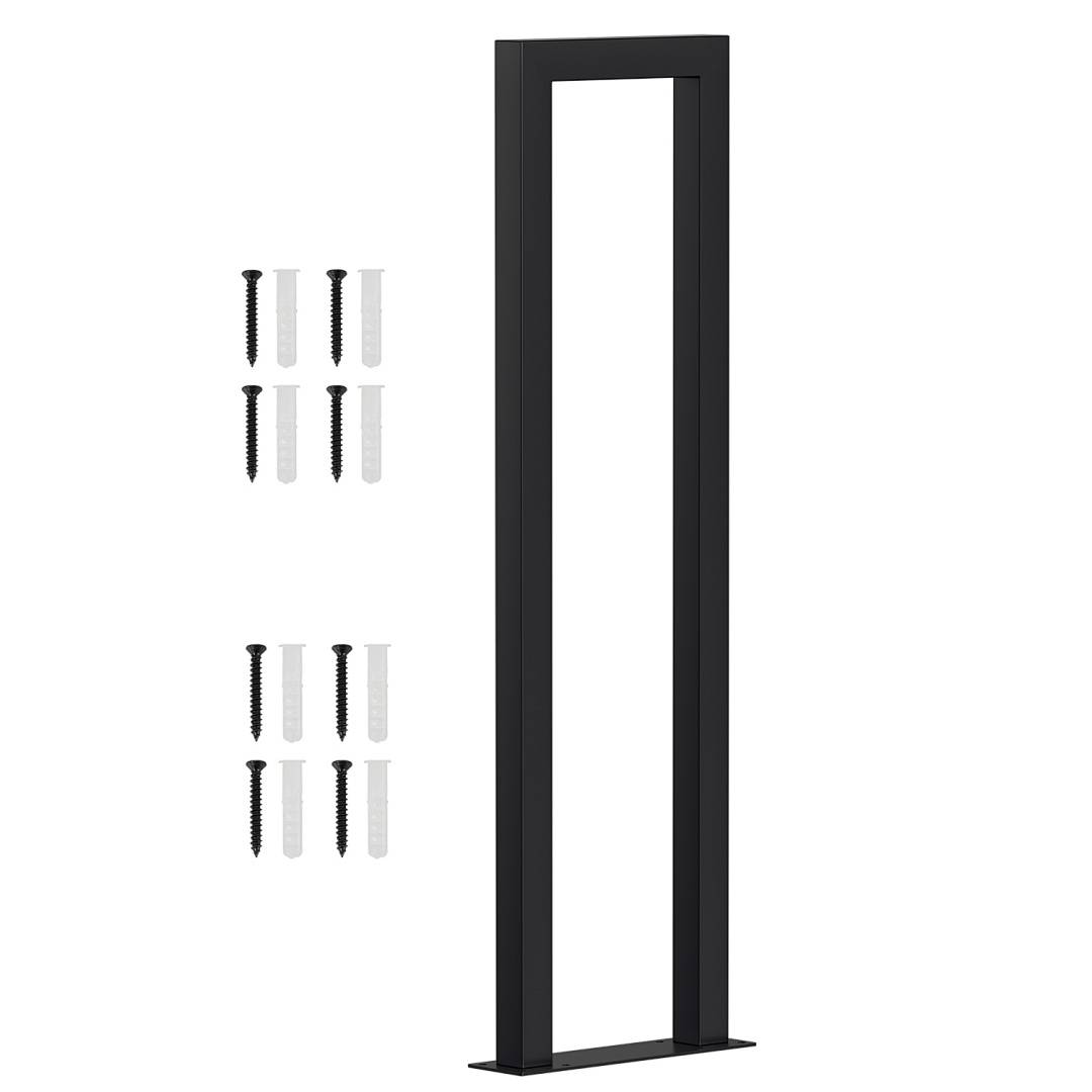 55cm U-Form Treppengeländer Schwarz Vierkantrohr Handlauf Aufrechte Montage