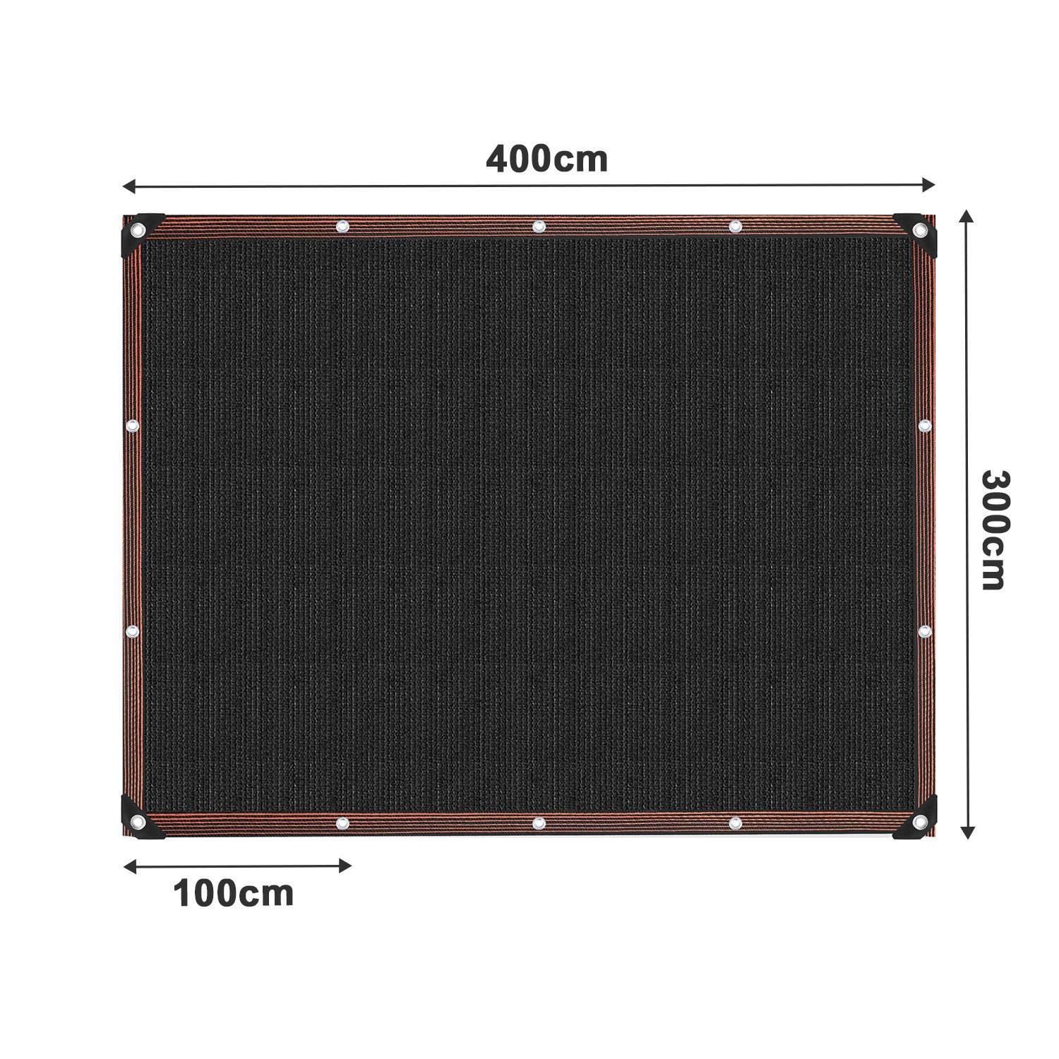 2er Set Schattiernetz 300x400 cm Schwarz mit Ösen 95% UV Schutz Garten Balkon Terrasse Pergola Zaun