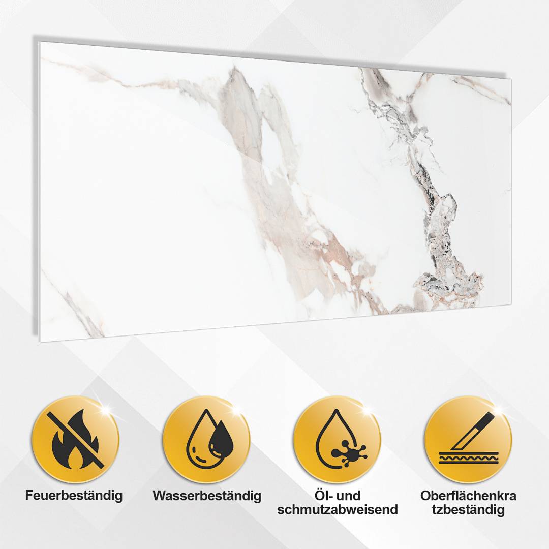 Wandpaneele 120×60 cm, weiß-gold-marmoriert, Verbundmaterial – 4er-Set