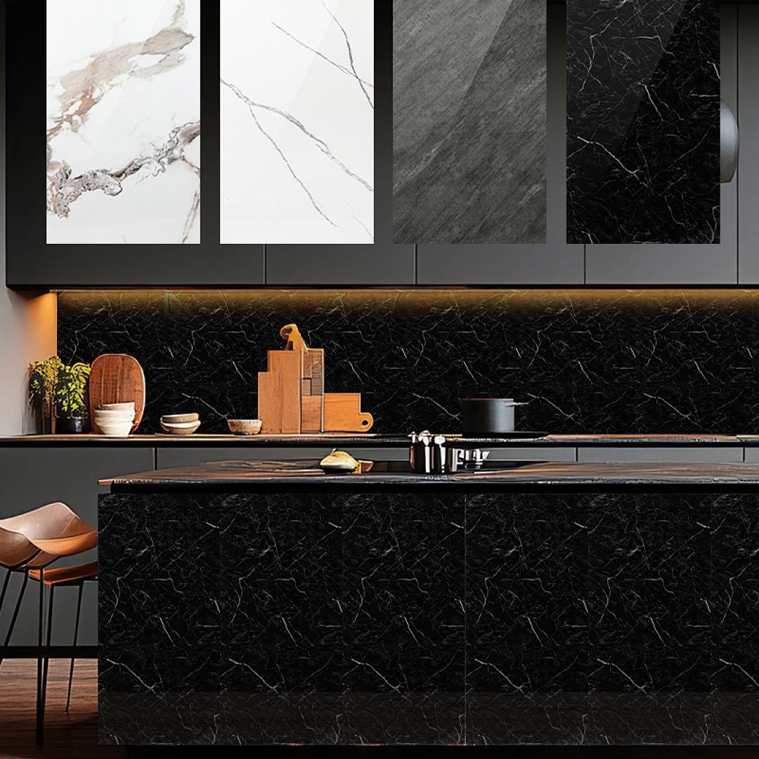 Wandpaneele 120×60 cm, schwarz-weißer Marmor-Verbundwerkstoff – 16er-Set