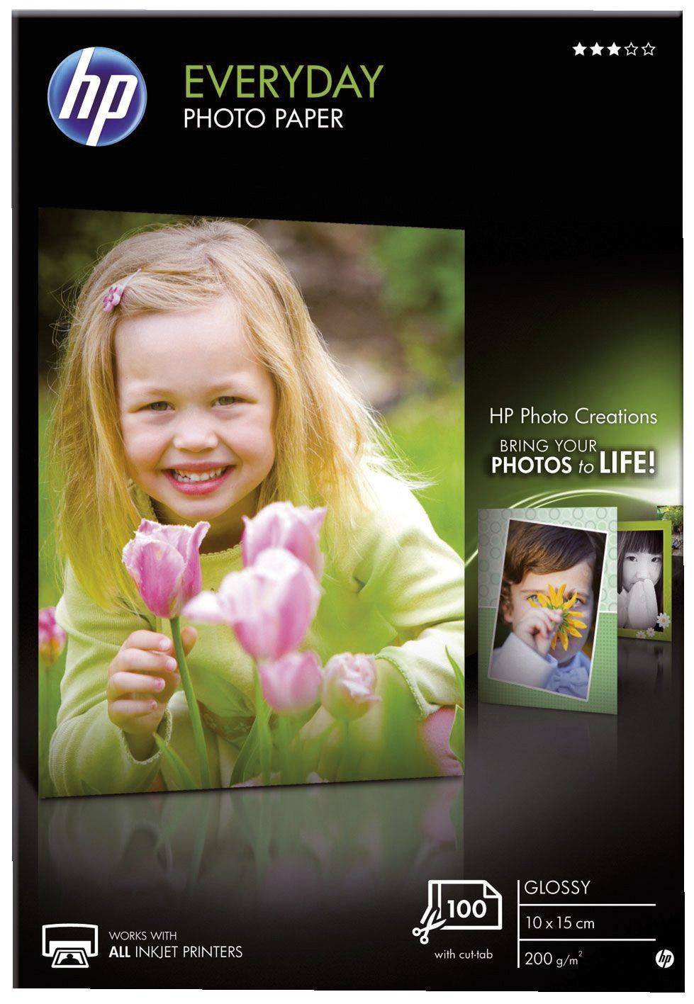 Hewlett Packard (HP) CR757A Fotopapier Standard - 10x15 cm, glänzend, 200 g/qm, 100 Blatt