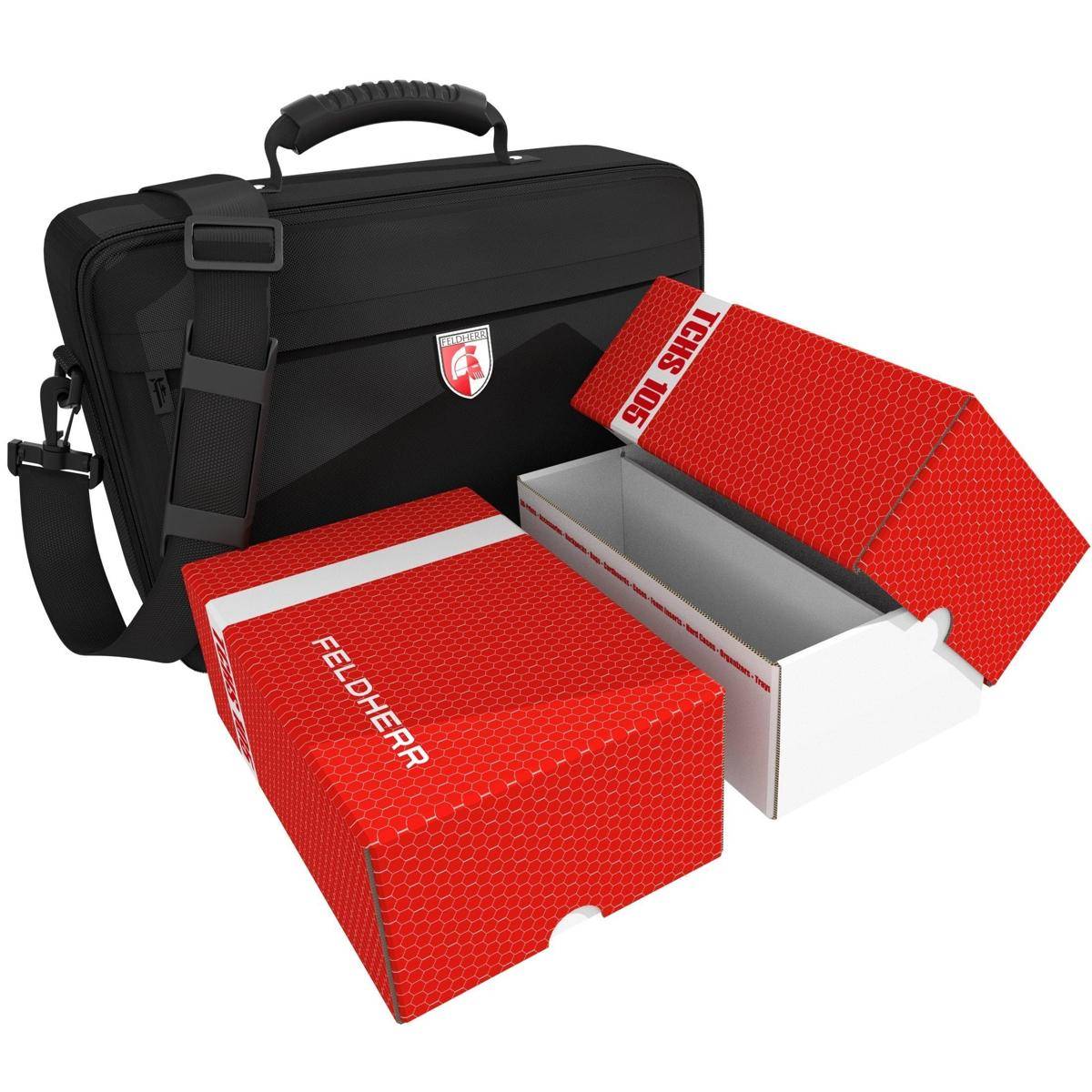 FH7024 - Feldherr MEDIUM Tasche mit 2 Kartenboxen TCHS105 - 3200 Karten, rot