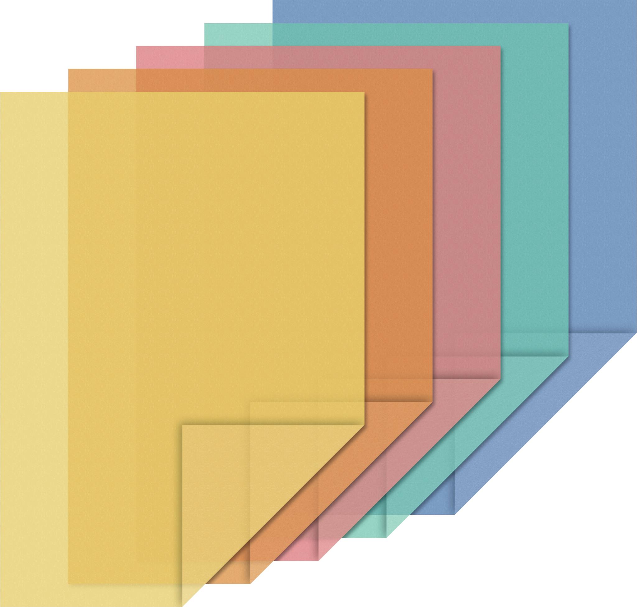 Heyda 204875410 Transparentpapier A4 gelb, orange, rot, blau, grün