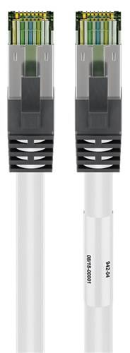5X Goobay 55124 CAT 8.1 Netzwerkkabel, S/FTP (PiMF), Weiß, 1 m - LSZH halogenfrei, Kupfer AWG 24