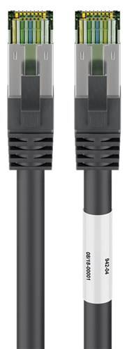 5X Goobay 66722 CAT 8.1 Netzwerkkabel, S/FTP (PiMF), Schwarz, 2 m - LSZH halogenfrei, Kupfer AWG 24
