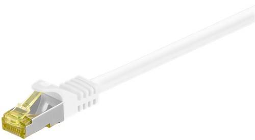 10X Goobay 91091 RJ45 Patchkabel CAT 6A S/FTP (PiMF), 500 MHz mit CAT 7 Rohkabel, Weiß, 1 m - LSZH halogenfrei, Kupfer, RJ45 (CAT 6A) Stecker
