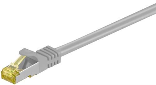 10X Goobay 91630 RJ45 Patchkabel CAT 6A S/FTP (PiMF), 500 MHz mit CAT 7 Rohkabel, Grau, 7.5 m - LSZH halogenfrei, Kupfer, RJ45 (CAT 6A) Stecker
