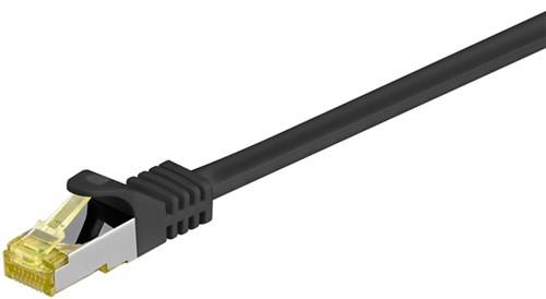 5X Goobay 91653 RJ45 Patchkabel CAT 6A S/FTP (PiMF), 500 MHz mit CAT 7 Rohkabel, Schwarz, 15 m - LSZH halogenfrei, Kupfer, RJ45 (CAT 6A) Stecker