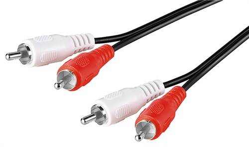 10X Goobay 50029 Stereo Verbindungskabel 2x Cinch, 2.5 m - 2x Cinch-Stecker (Audio links/rechts) > 2x Cinch-Stecker (Audio links/rechts)