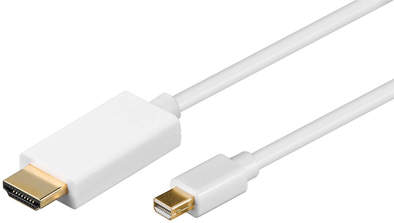 30x Goobay 52860 Mini DisplayPort™/HDMI™-Adapterkabel 1.2, vergoldet, 1 m, Weiß - Mini DisplayPort-Stecker > HDMI™-Stecker (Typ A)
