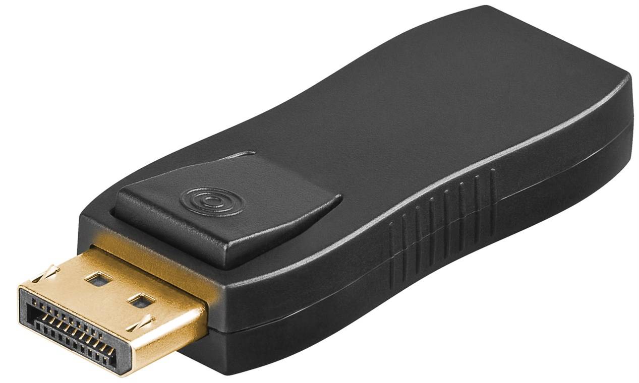 10X Goobay 51719 DisplayPort/HDMI™ Adapter 1.1, vergoldet, Schwarz - DisplayPort-Stecker > HDMI™-Buchse (Typ A)