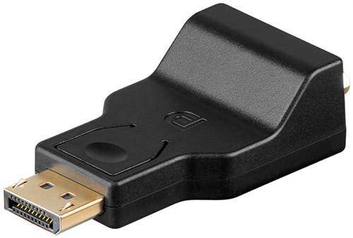 10X Goobay 63489 DisplayPort/VGA Adapter 1.1, vergoldet, Schwarz - DisplayPort-Stecker > VGA-Buchse (15-polig)