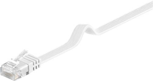 10X Goobay 95151 CAT 6 Flach-Patchkabel, U/UTP, Weiß, 1 m - Kupfermaterial