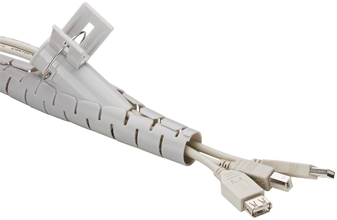 20x Goobay 51922 Kabelkanal, Grau - robuster Spiralschlauch, um z. B. TV-Kabel, Ladekabel oder Stromkabel sicher und praktisch zu kaschieren.