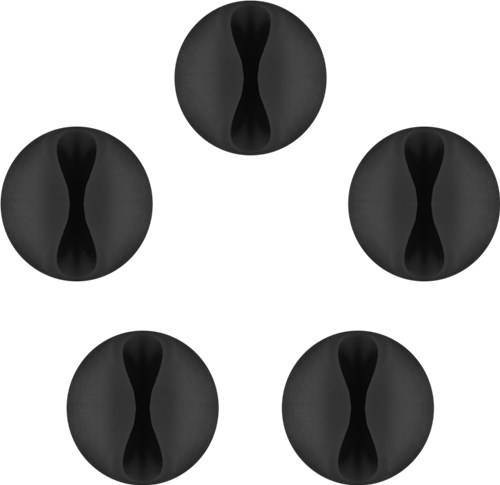 50X Goobay 95040 Kabel Management 1-Slot, Schwarz - 5er-Set zum Ordnen und Fixieren