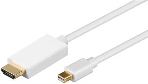 20X Goobay 52861 Mini DisplayPort/HDMI™ Adapterkabel 1.2, vergoldet, 2 m, Weiß - Mini DisplayPort-Stecker > HDMI™-Stecker (Typ A)