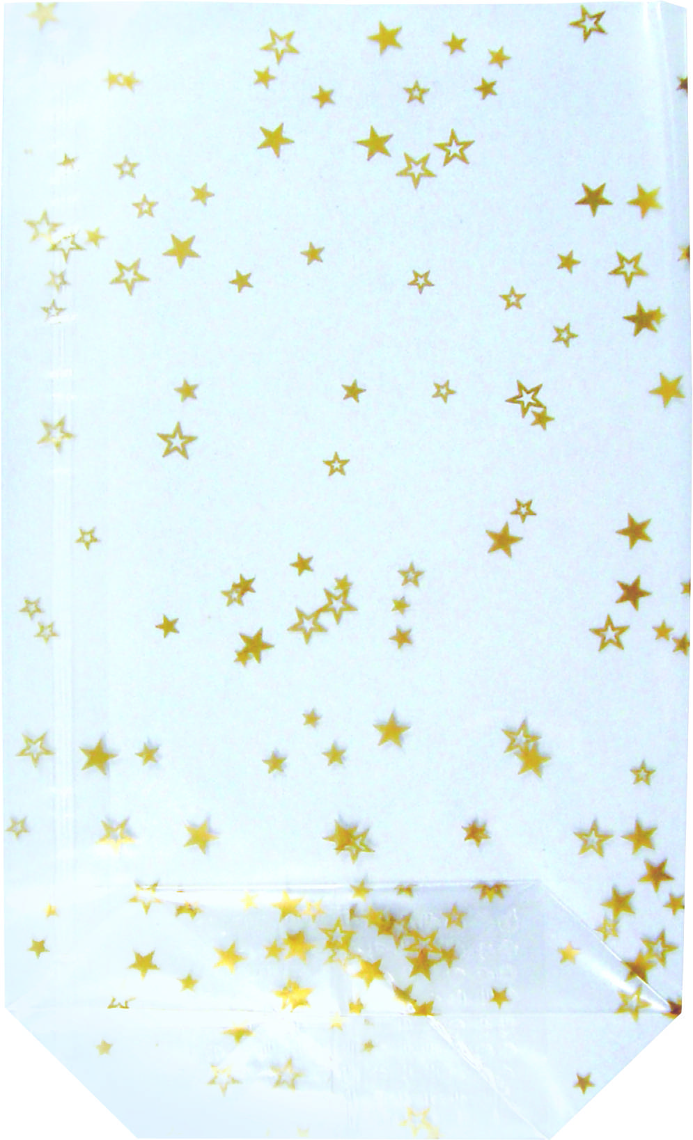 Heyda 203089251 Bodenbeutel "Sterne" 115 x 190 mm klar mit goldenen Sternen