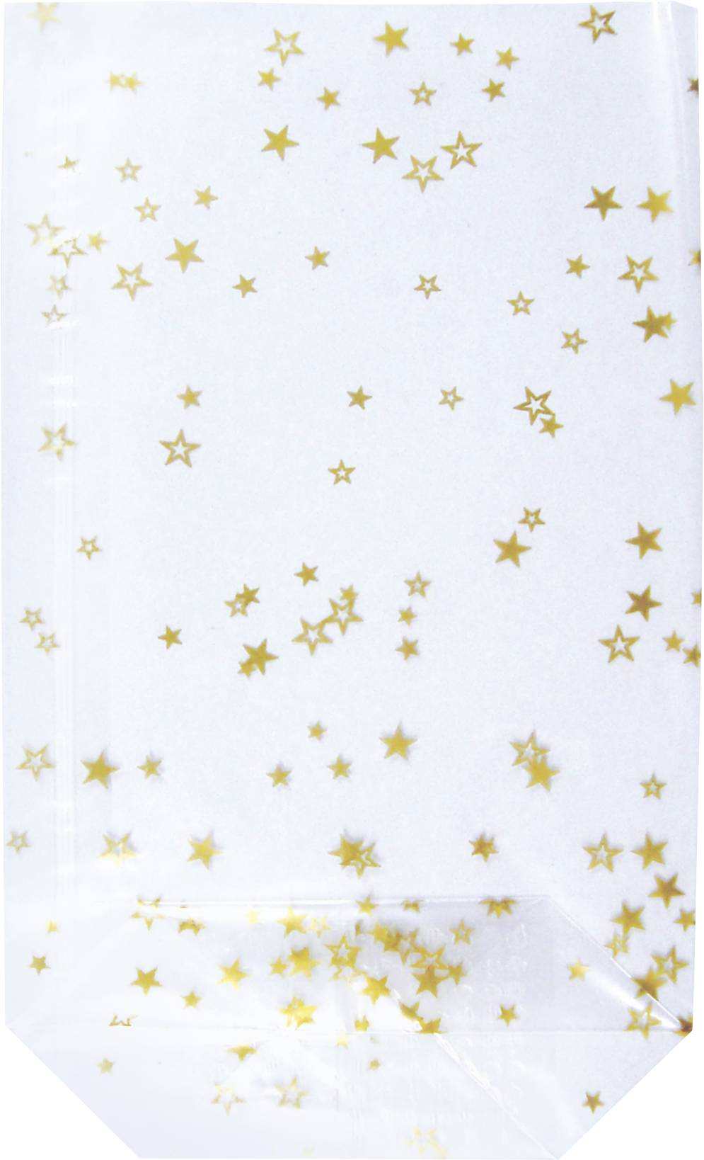 Heyda 203089251 Bodenbeutel "Sterne" 115 x 190 mm klar mit goldenen Sternen