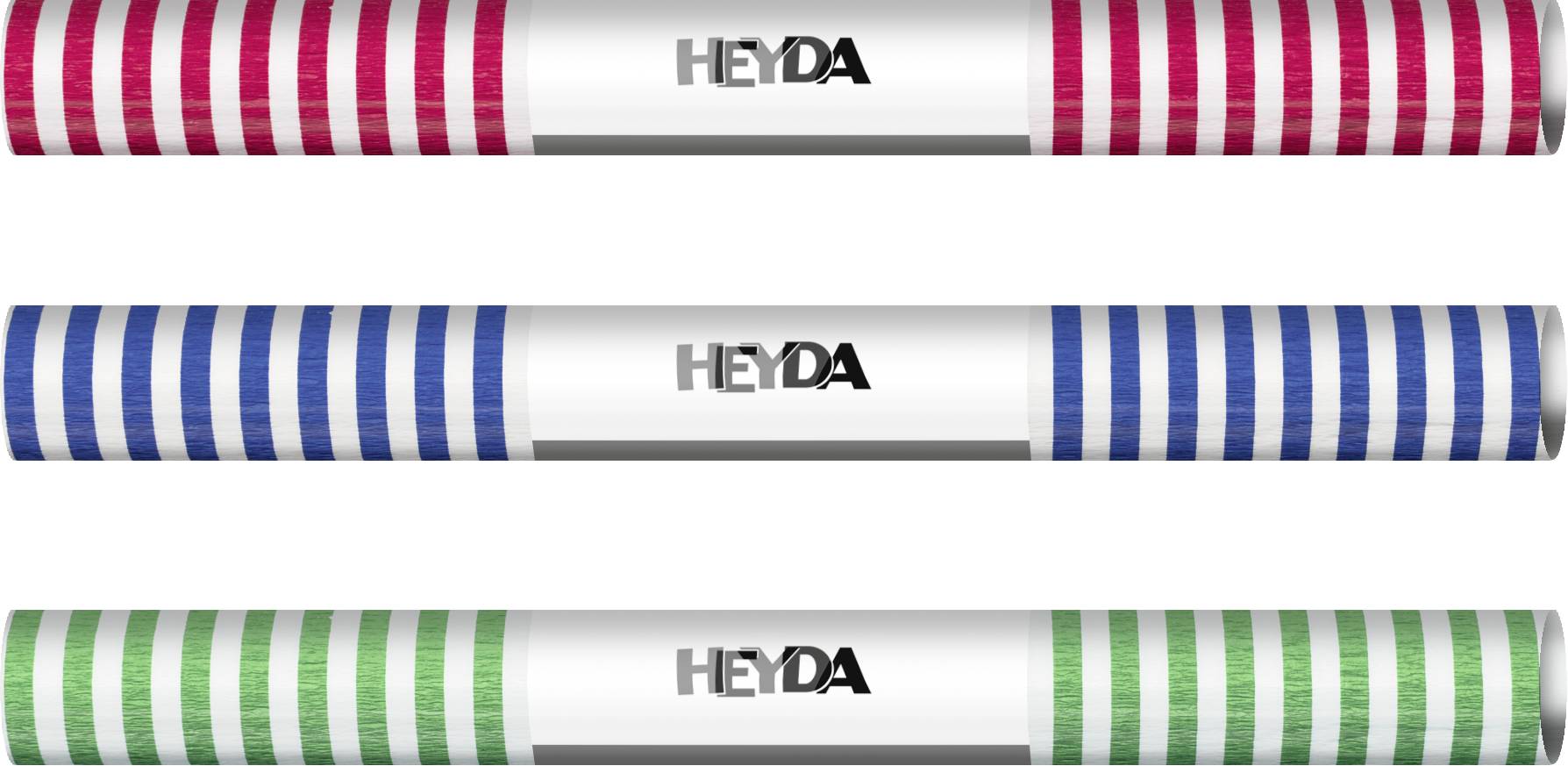 Heyda 203377006 1 Stück Krepp-Papier Rolle „Streifen“, H/L: 50 cm × 2,5 m, 32 g/m², Sortiert