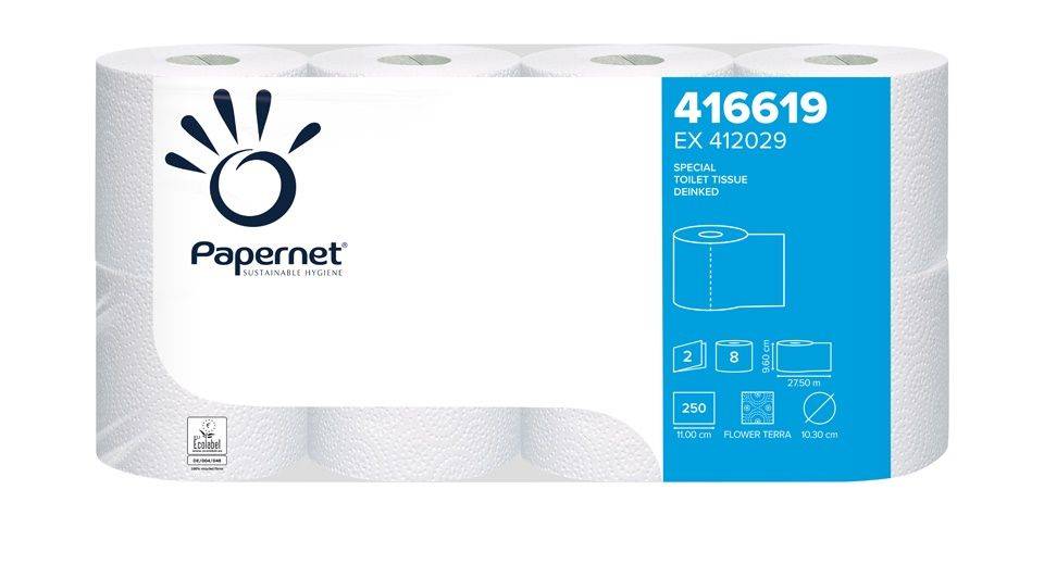 Papernet® 345000120 Toilettenpapier - 2-lagig, naturweiß, 64 Rollen à 250 Blatt