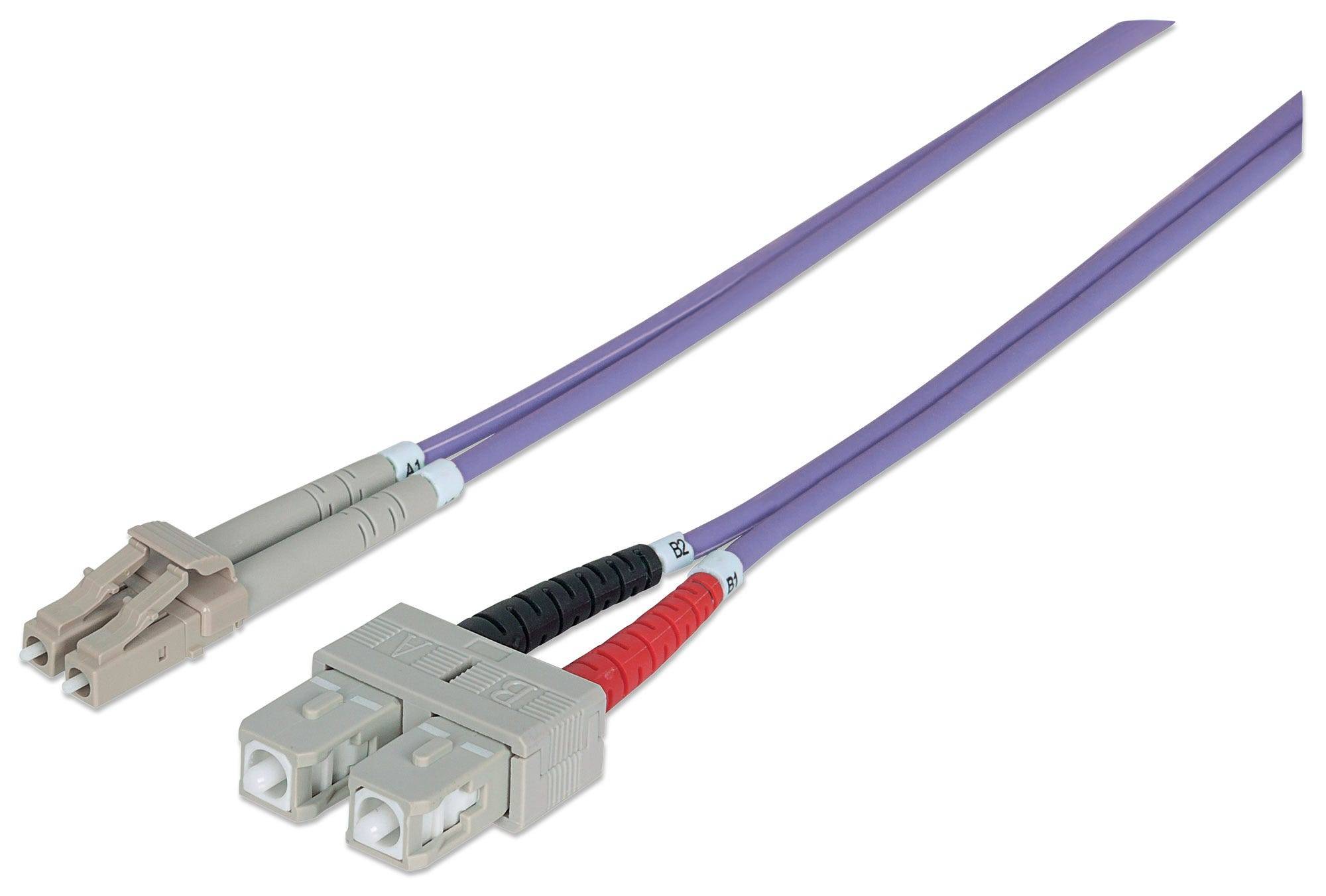 Intellinet 750929 Intellinet LWL Anschlusskabel LC/SC 2m Multimode OM4 lila