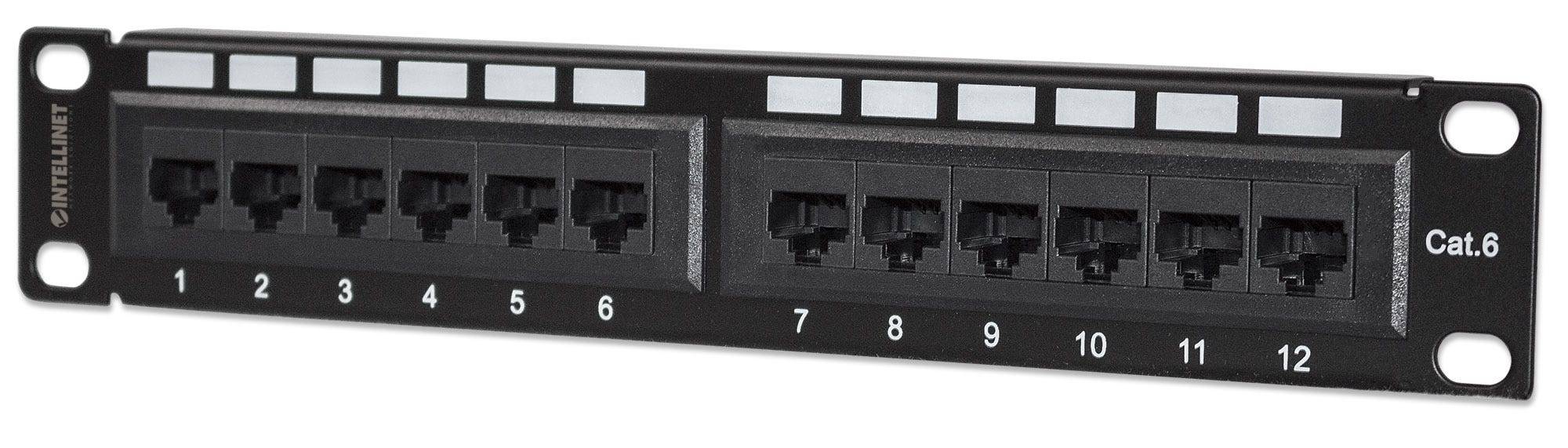 Intellinet 720748 Intellinet 10" Patchpanel 1HE 12-Port Cat6 UTP schwarz