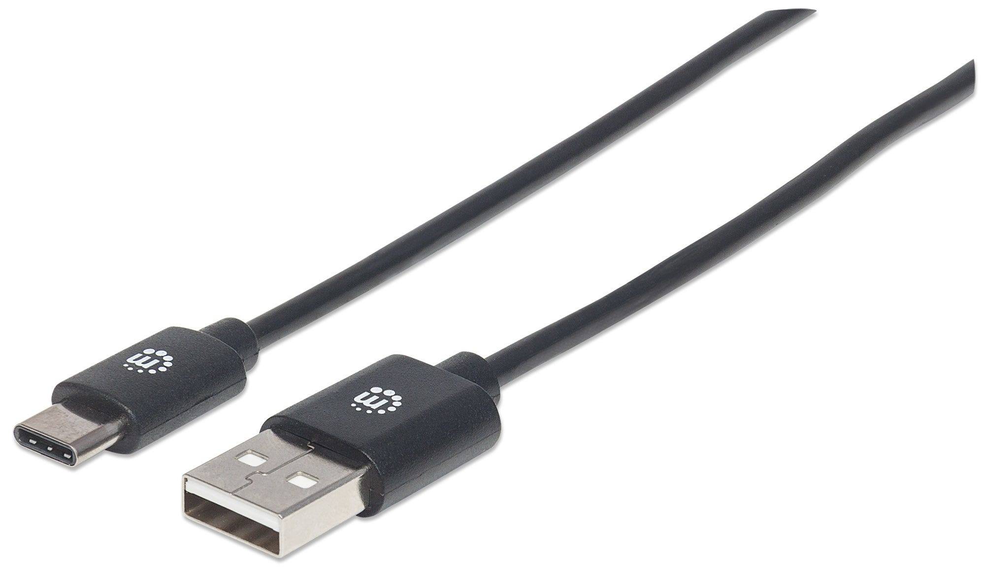 Manhattan 354936 Manhattan USB 2.0 Typ C-Kabel C-Stecker/A-Stecker 3m schwarz
