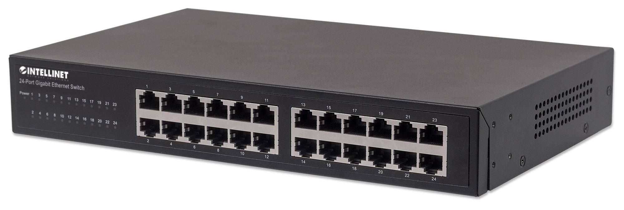 Intellinet 561273 Intellinet 24-Port Gigabit Switch Desktop & 19"Rackmount Met