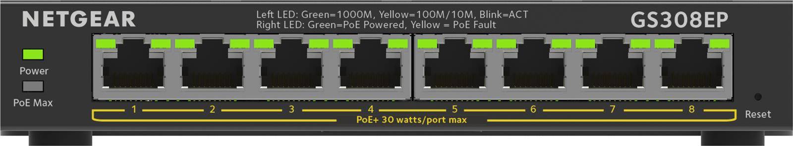 Netgear GS308EP-100PES Switch NETGEAR 8x GE GS308EP-100PES