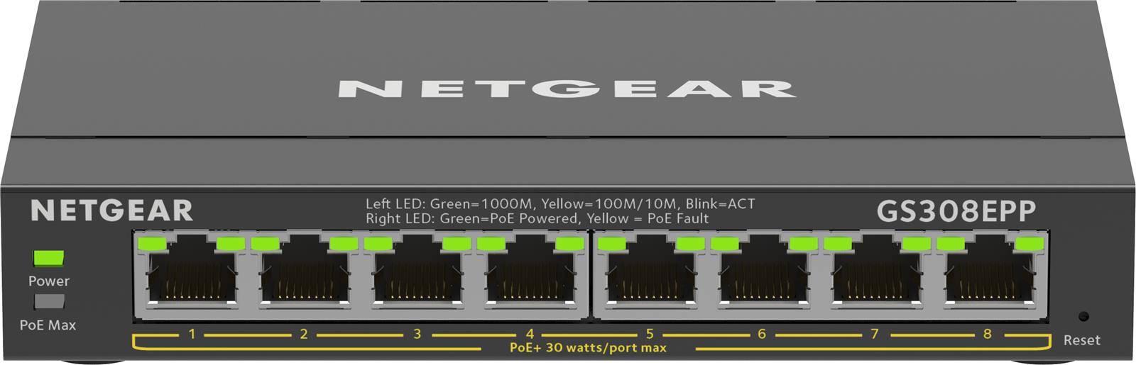 Netgear GS308EPP-100PES Switch NETGEAR 8x GE GS308EPP-100PES