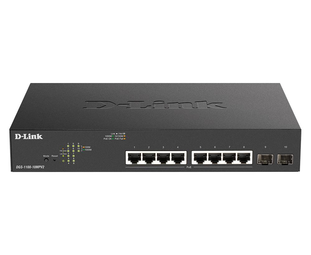 D-Link DGS-1100-10MPV2 Switch 190mm D-Link DGS-1100-10MPV2 8*GE PoE+ retail