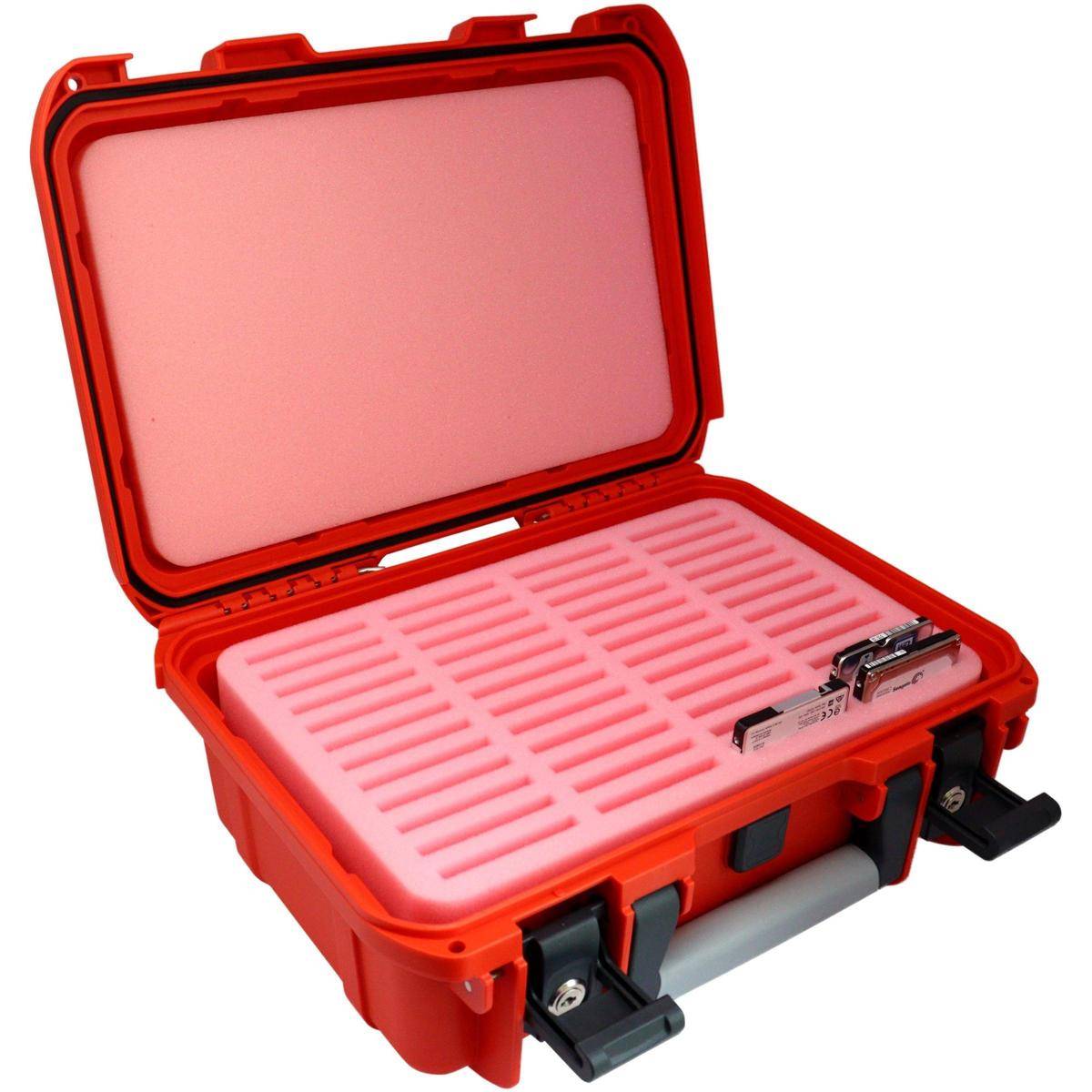 FH4889 - Schutzkoffer / Transportkoffer wasserdicht für 2,5'' SSD / HDD Festplatten - 48 Fächer