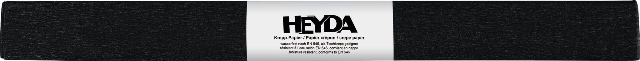 10X Heyda 203310090 Krepppapier 50x250 farbfest schwarz
