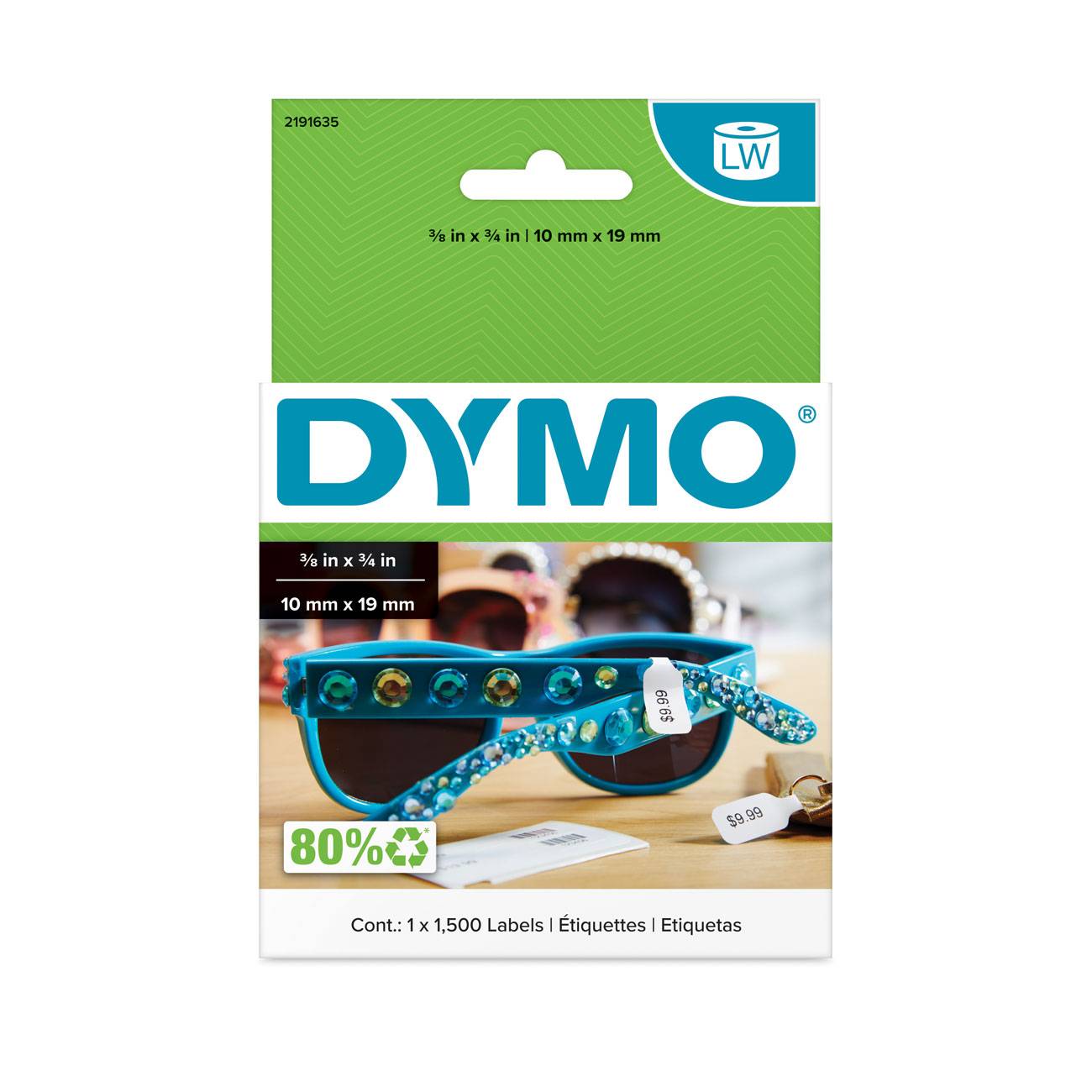 Dymo 2191635 DYMO LabelWriter-Schmuck-Etiketten, 10 x 19 mm, weiß