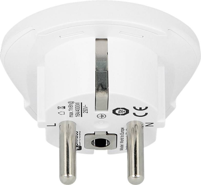 SKROSS 39769 Länderadapter Welt auf Europa, Weiß - geeignet für alle geerdeten und ungeerdeten Geräte (2- und 3-polig)