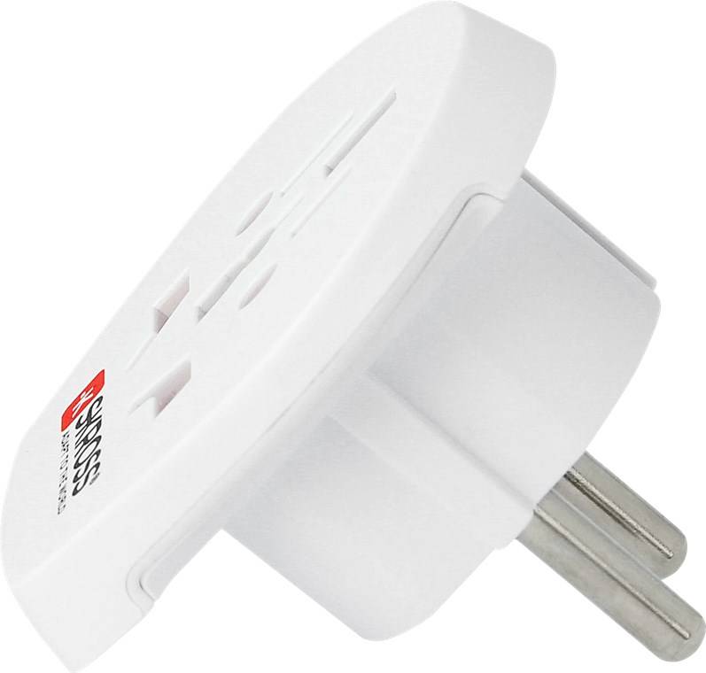 SKROSS 39769 Länderadapter Welt auf Europa, Weiß - geeignet für alle geerdeten und ungeerdeten Geräte (2- und 3-polig)