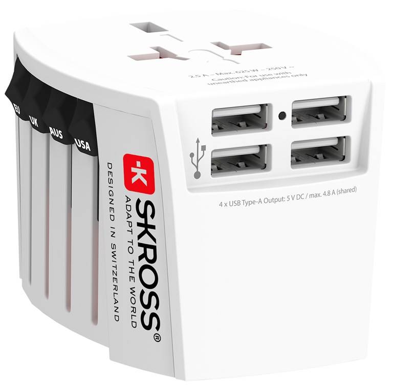 SKROSS 60604 MUV USB, weiß - geeignet für ungeerdete Geräte (2-polig)