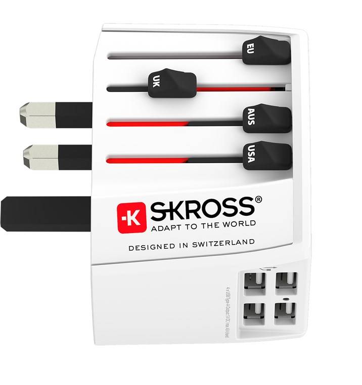 SKROSS 60604 MUV USB, weiß - geeignet für ungeerdete Geräte (2-polig)