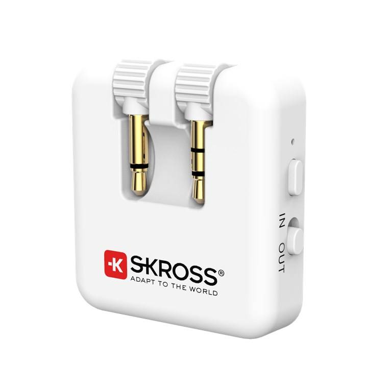 SKROSS 74794 Wireless Audio-Adapter, weiß - Bluetooth-Adapter mit 2x 3,5-mm-Klinkensteckern: 1x mono, 1x stereo